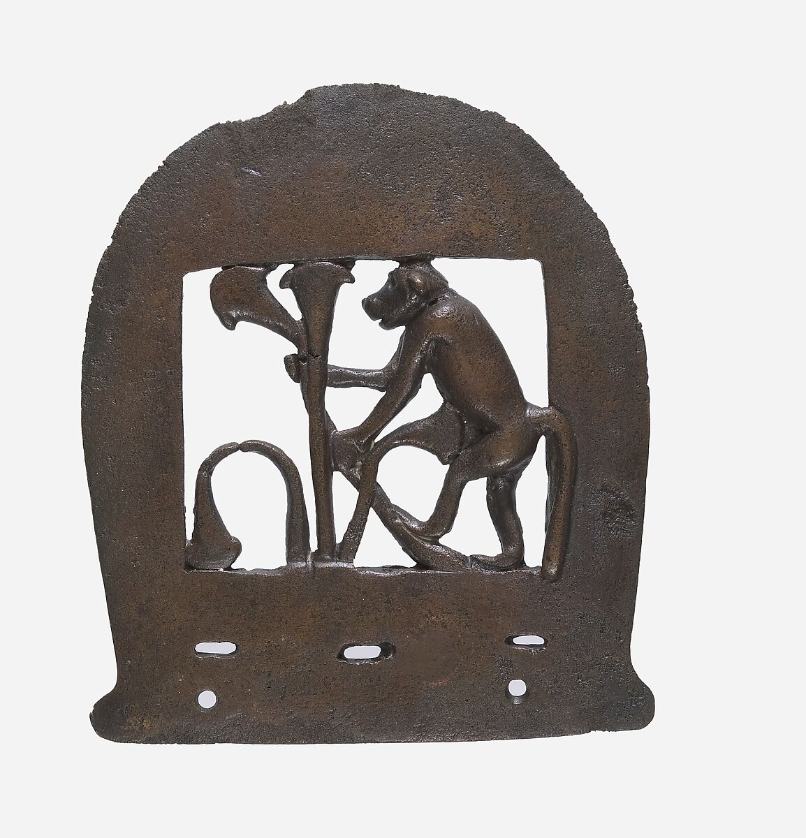 Ax head with monkey figure, Bronze or copper alloy