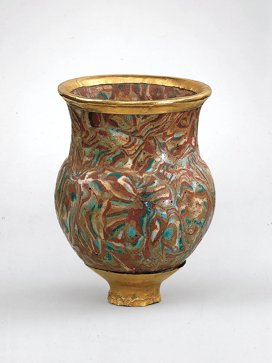 Drinking Cup, Glassy faience, gold