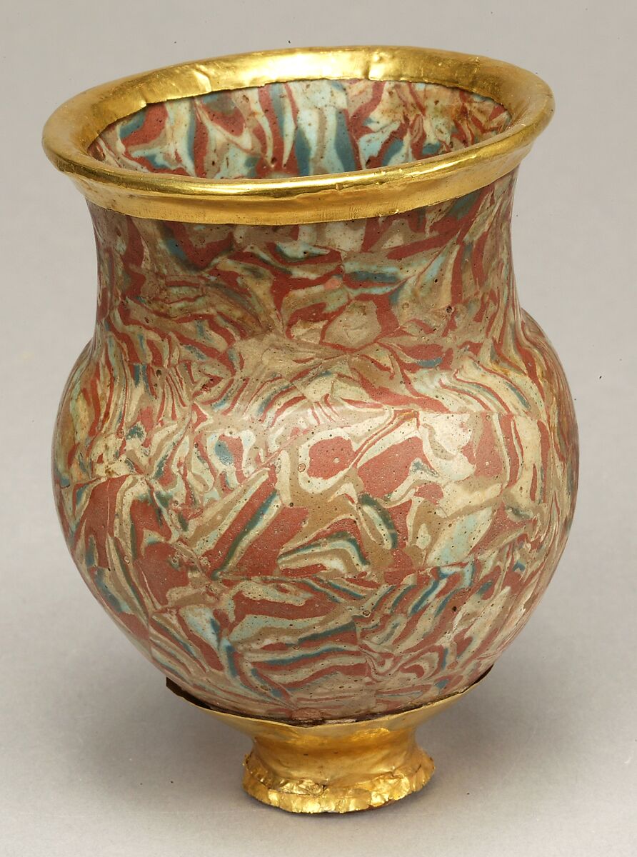 Drinking Cup, Glassy faience, gold