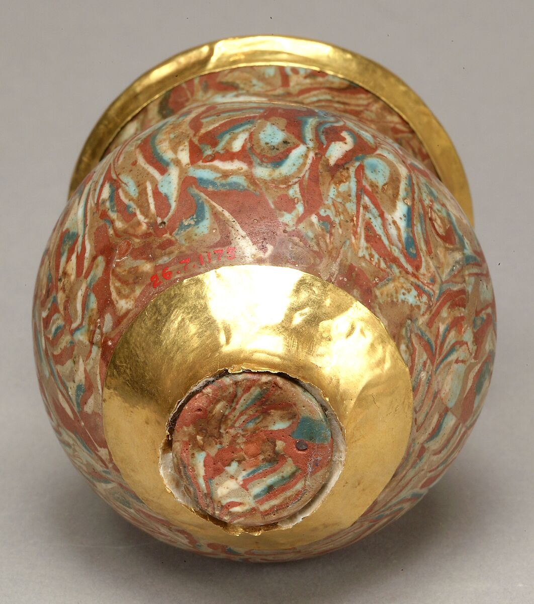 Drinking Cup, Glassy faience, gold