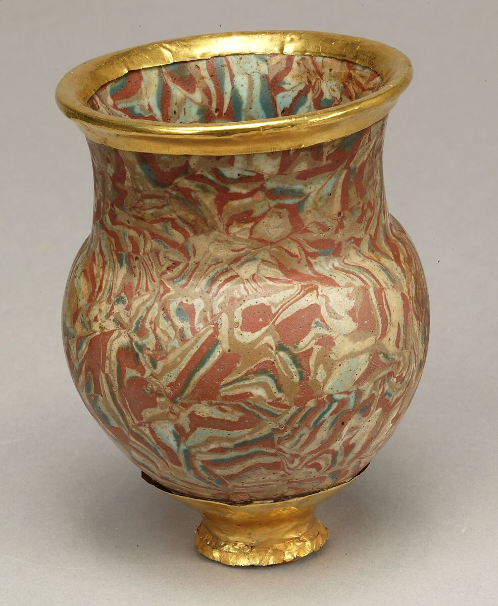 Drinking Cup, Glassy faience, gold