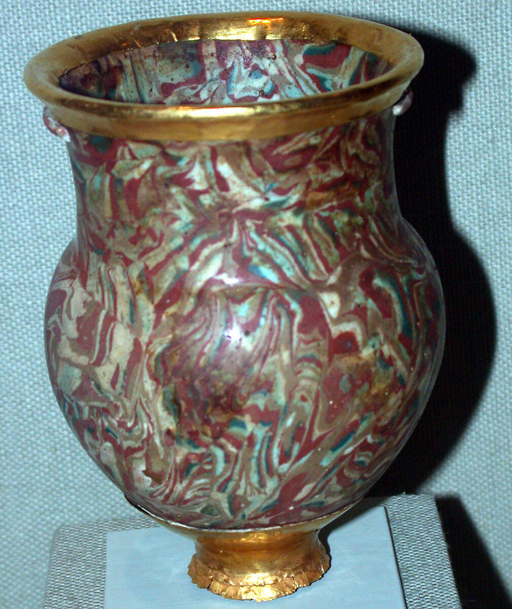 Drinking Cup, Glassy faience, gold