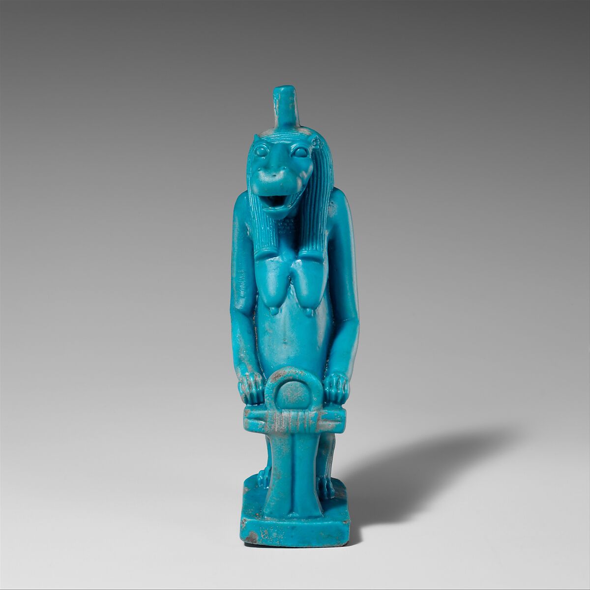 Statuette of a hippo goddess, probably Taweret, Glassy faience