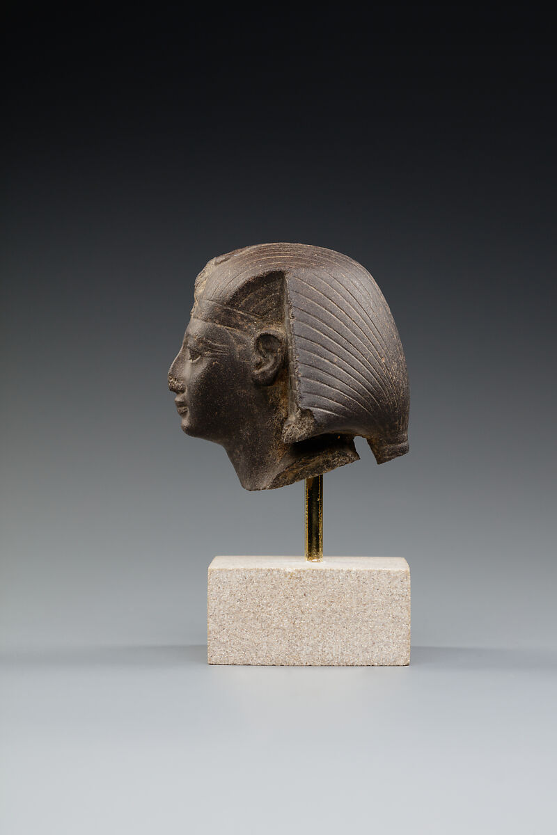 Head from the Statuette of a King, Basalt