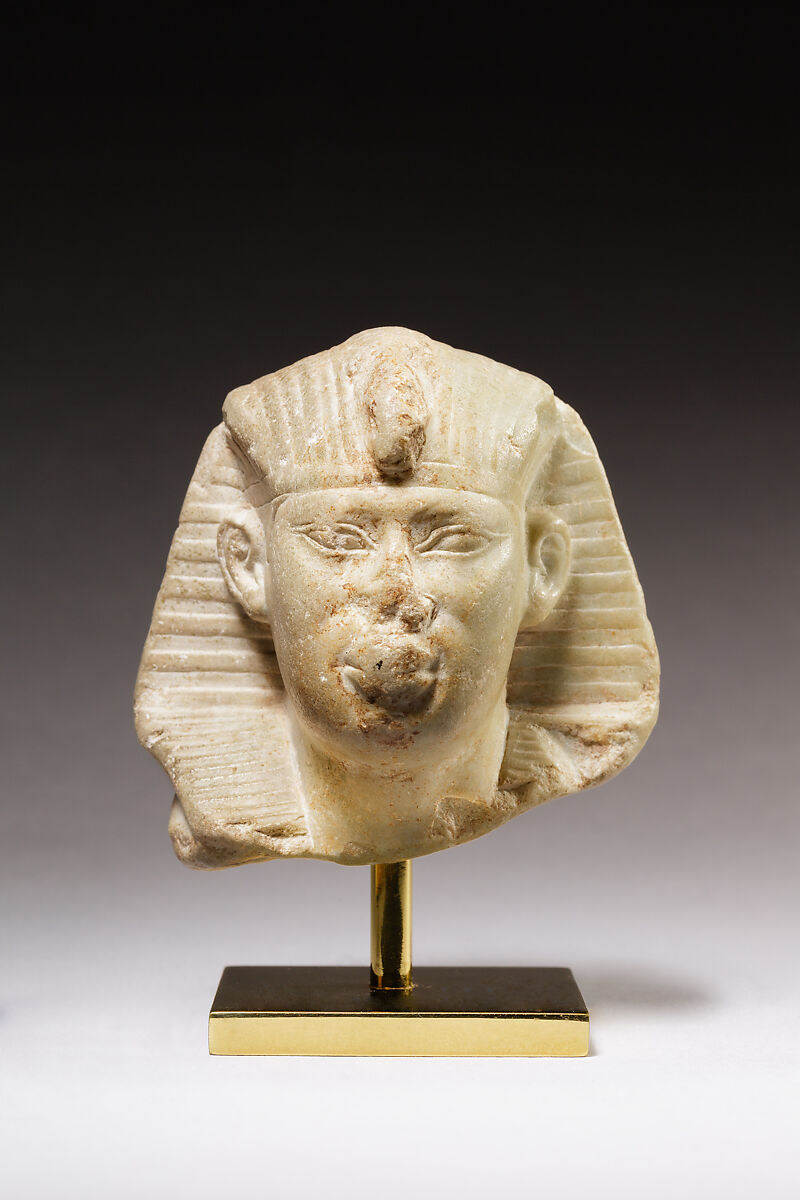 Head of king Amasis from a sphinx, Greenish limestone