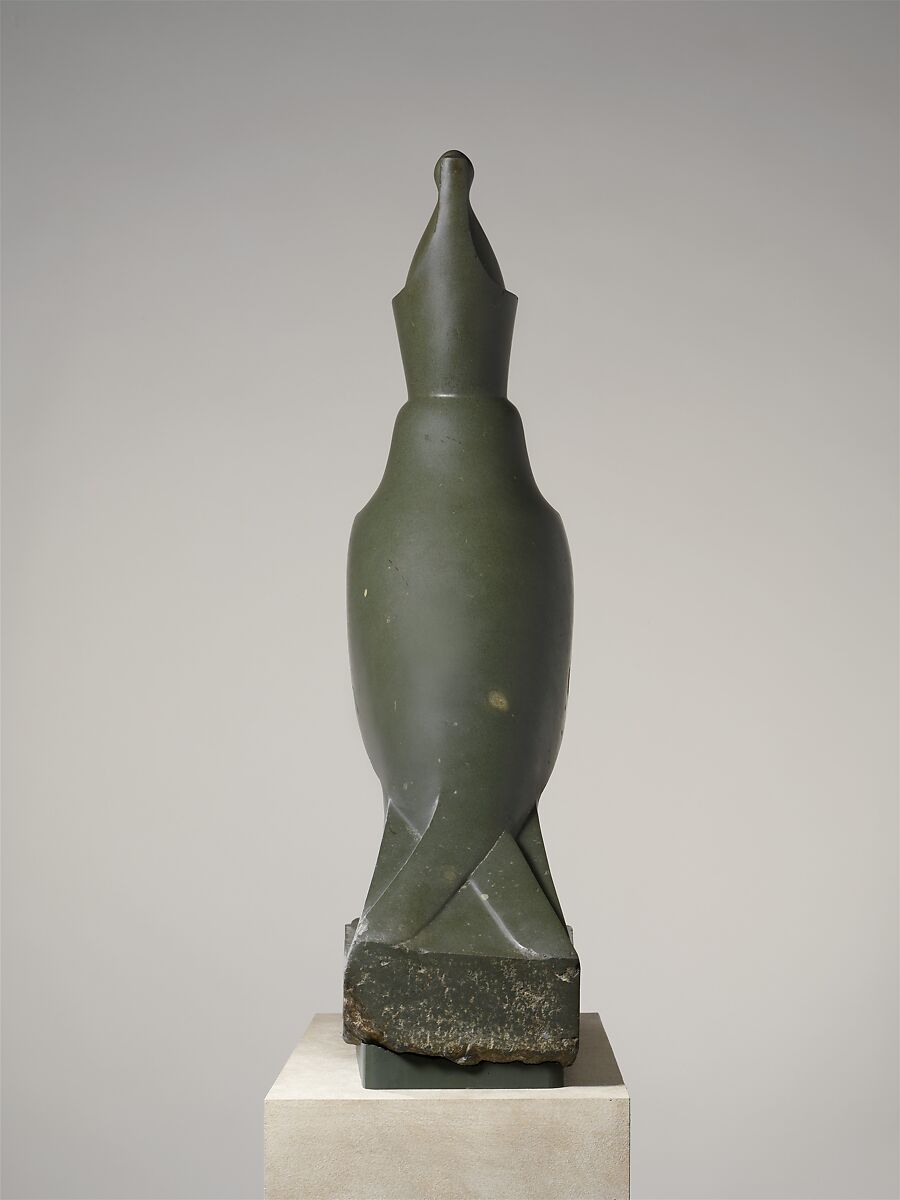 Statue of Horus as a falcon protecting King Nectanebo II, Metagraywacke