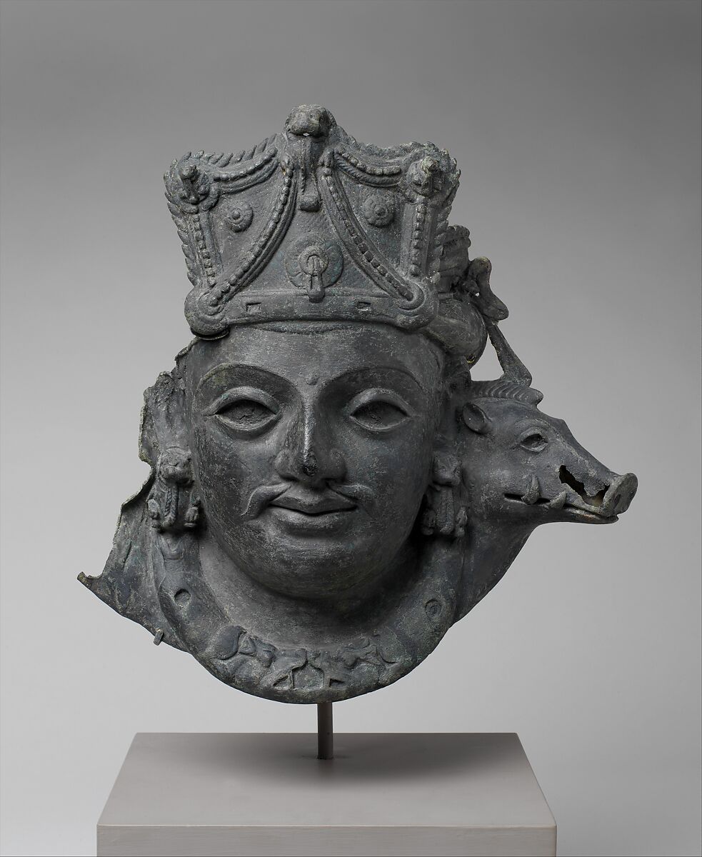 Mask of Vaikuntha Vishnu, Bronze, India (Jammu and Kashmir, ancient kingdom of Kashmir) 
