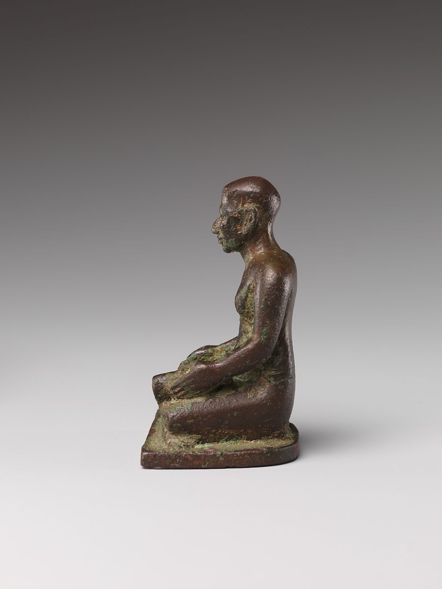 Scribe statuette, Leaded bronze