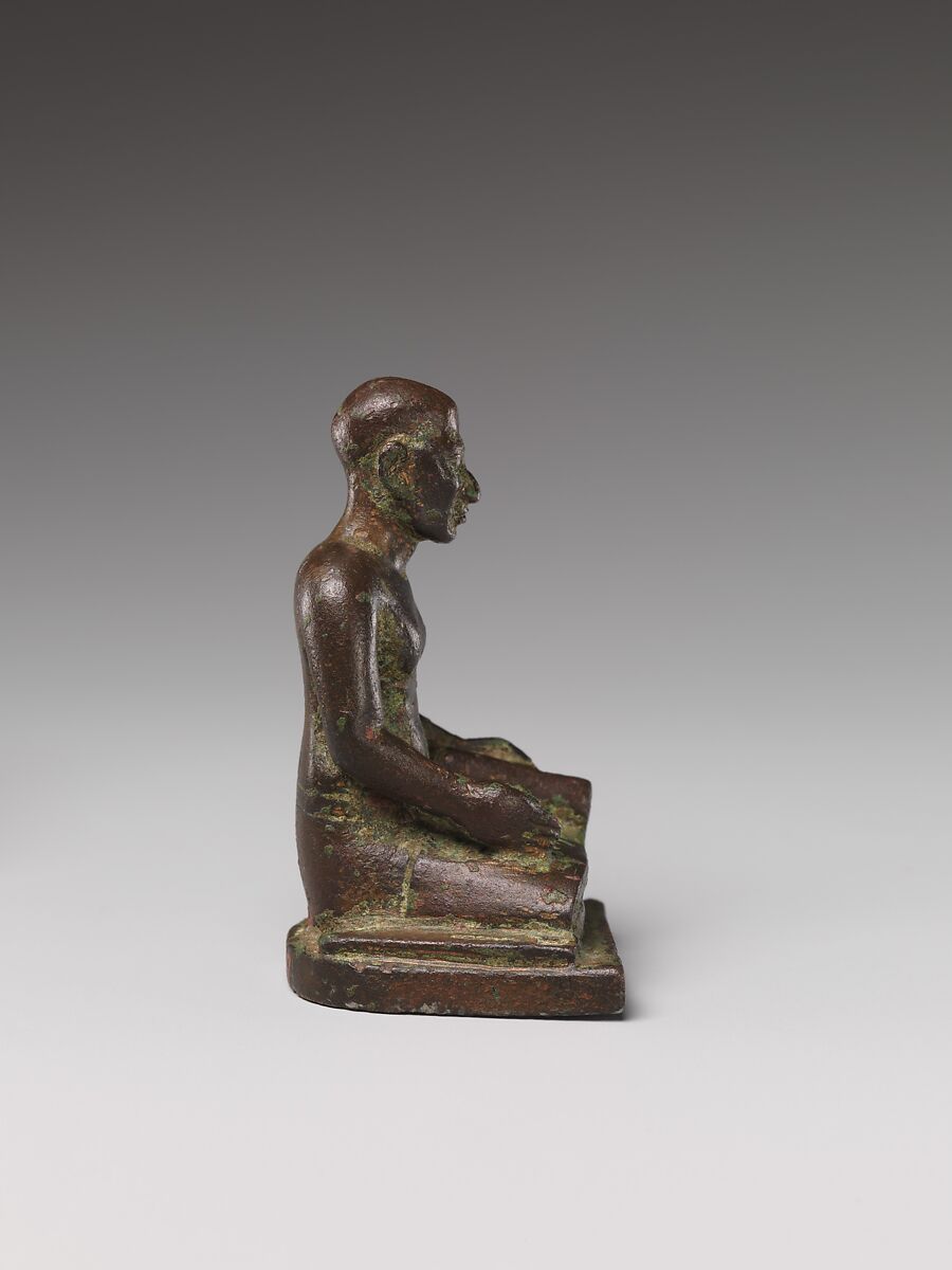 Scribe statuette, Leaded bronze