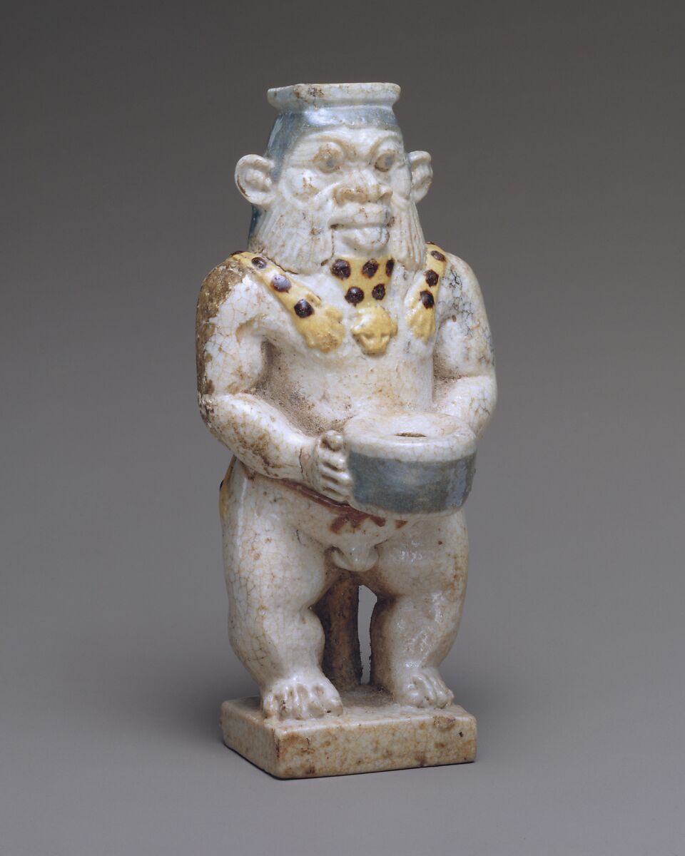 Container in the form of a Bes-image, Faience