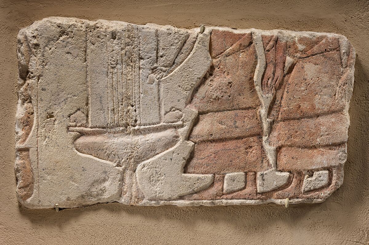 Relief with foreign musicians, Limestone, paint (mostly modern)
