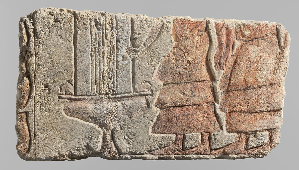 Relief with foreign musicians, Limestone, paint (mostly modern) 