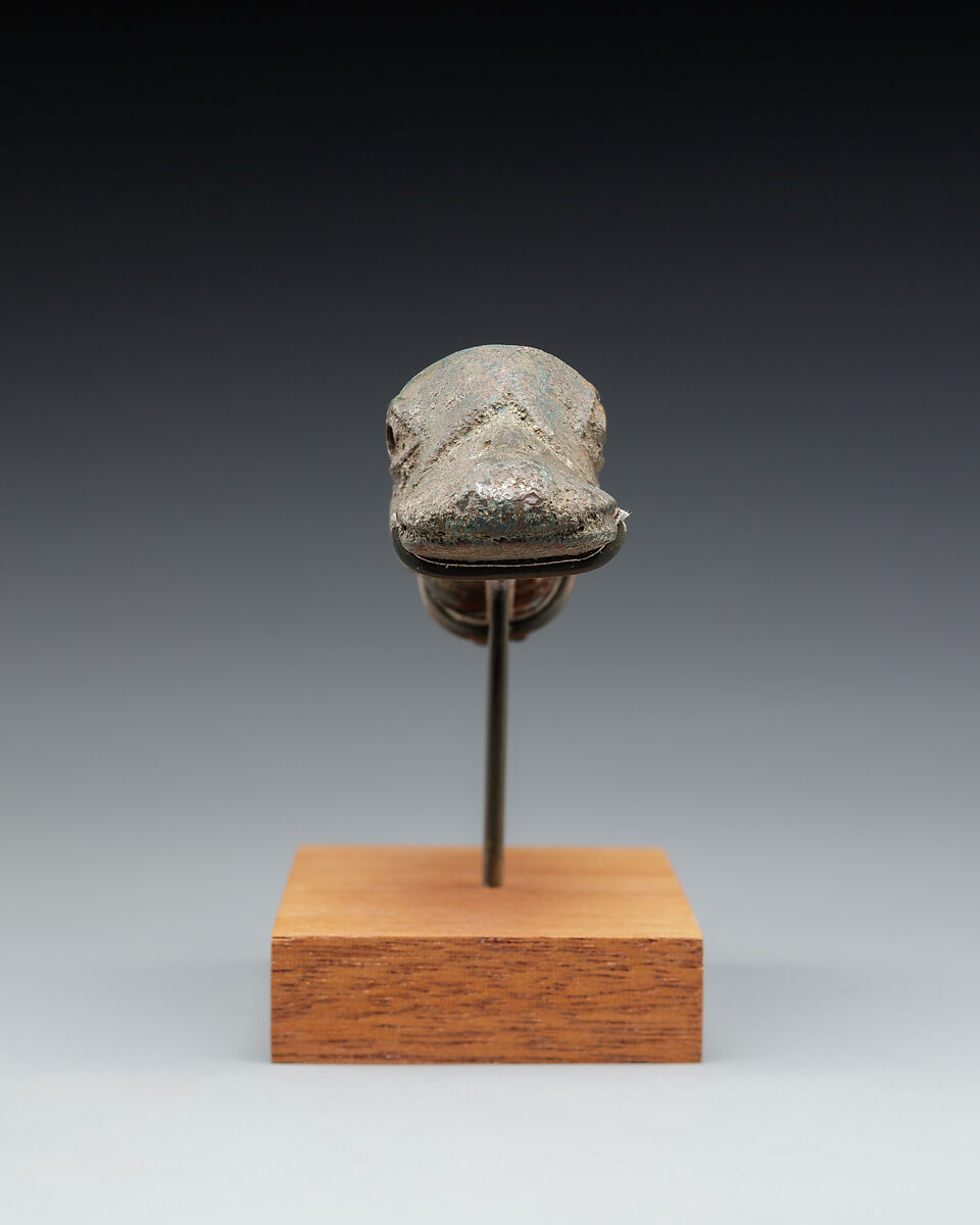 Duck's head with tenon attachment, Bronze or copper alloy