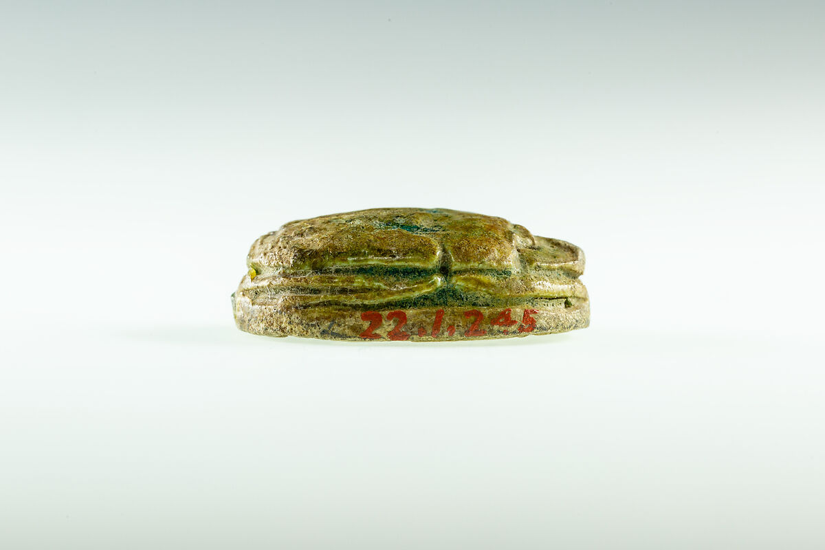 Scarab of an Official, Green glazed steatite