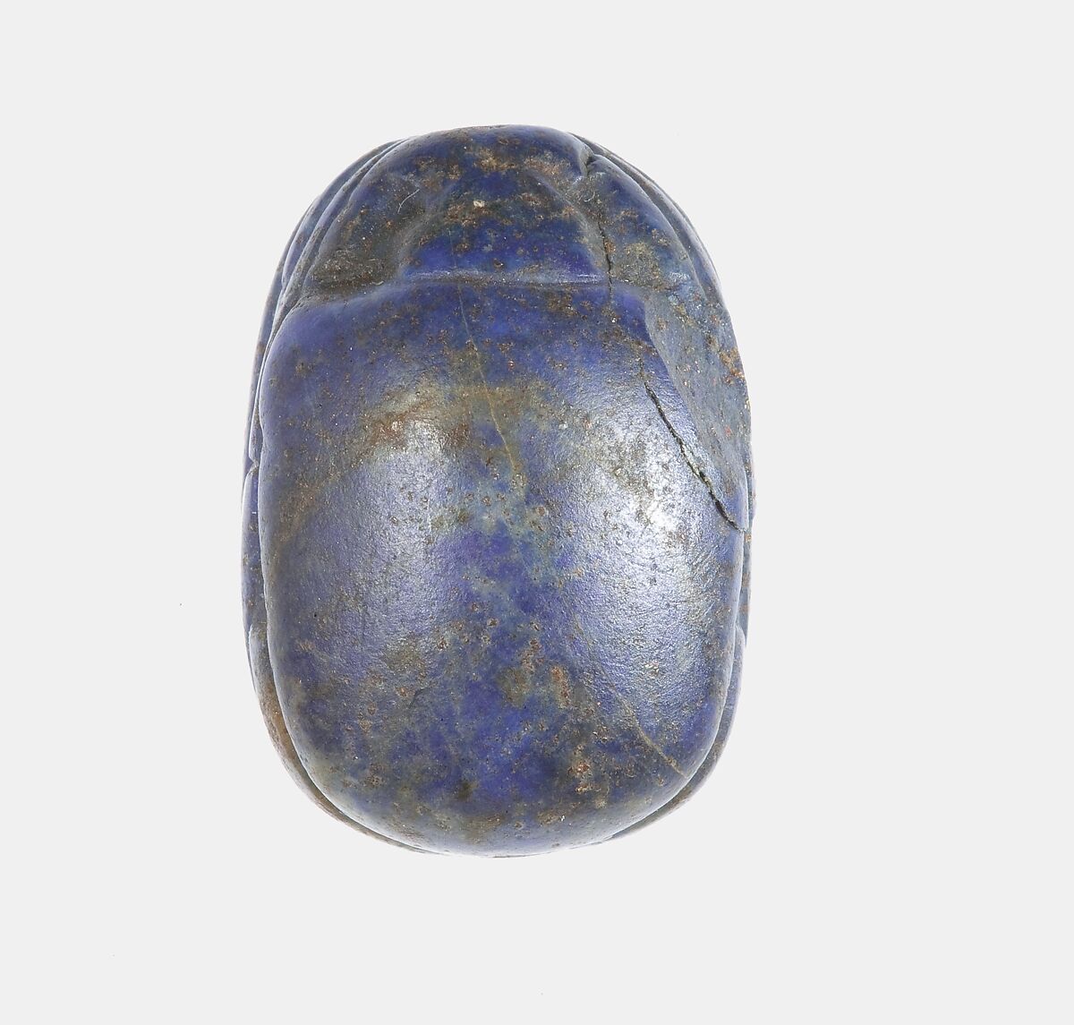 Scarab Inscribed with Nefer in Scroll Border, Lapis lazuli