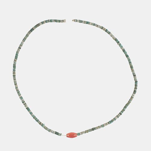 Necklace with carnelian barrel bead