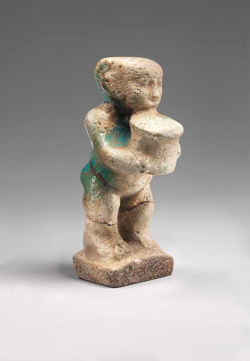 Figure of a dwarf, Blue faience