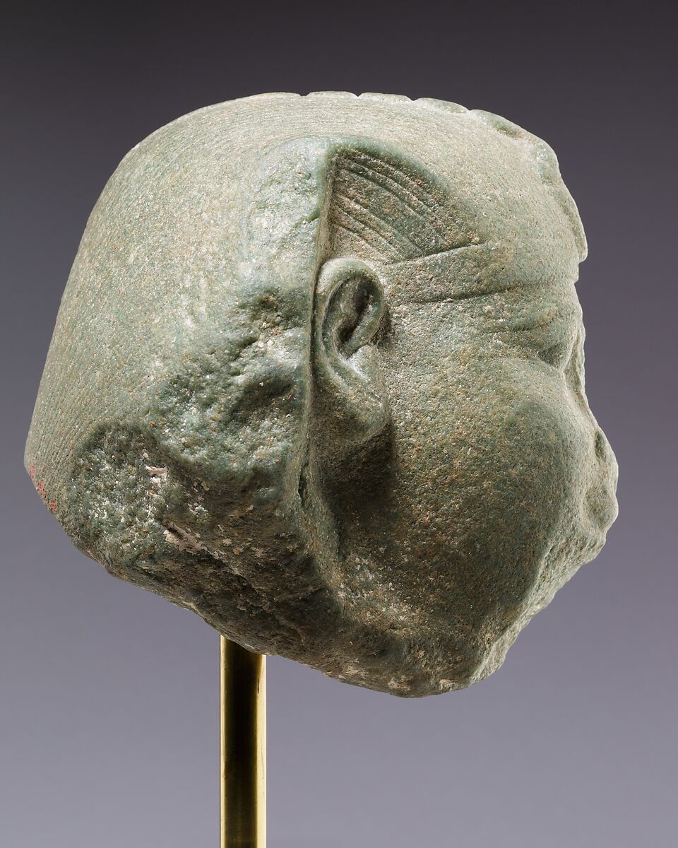 Head of a sphinx, possibly of Amenemhat I, Dolomitic marble