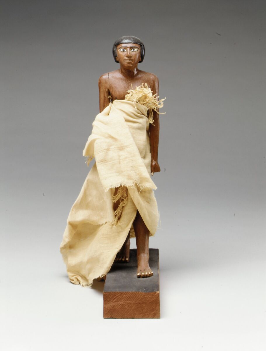 Statuette of Wah, Cedar, plaster, paint, linen