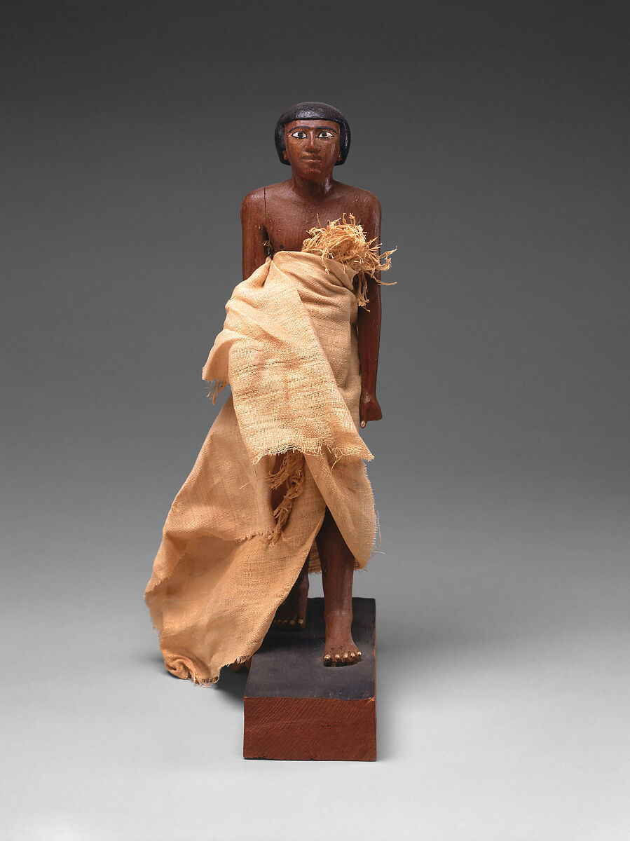 Statuette of Wah, Cedar, plaster, paint, linen 