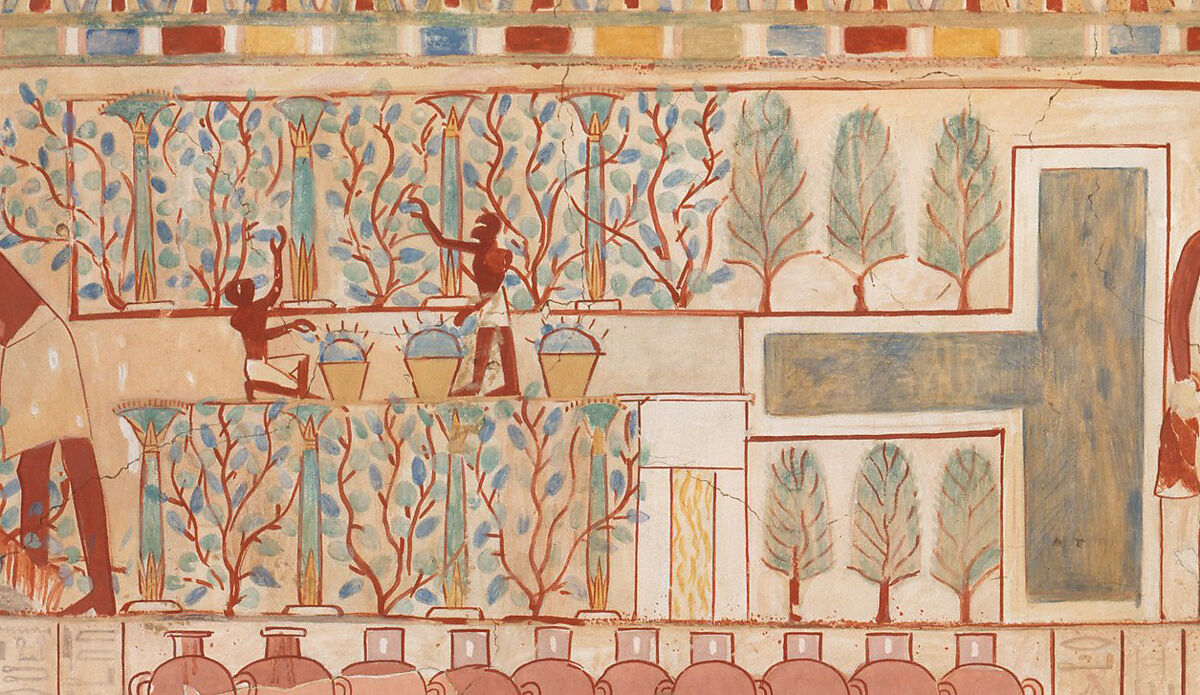Nebamun Supervising Estate Activities, Tomb of Nebamun, Charles K. Wilkinson ca. 1928–1930, Tempera on paper