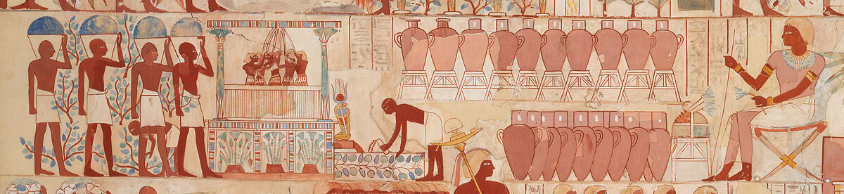 Nebamun Supervising Estate Activities, Tomb of Nebamun, Charles K. Wilkinson ca. 1928–1930, Tempera on paper