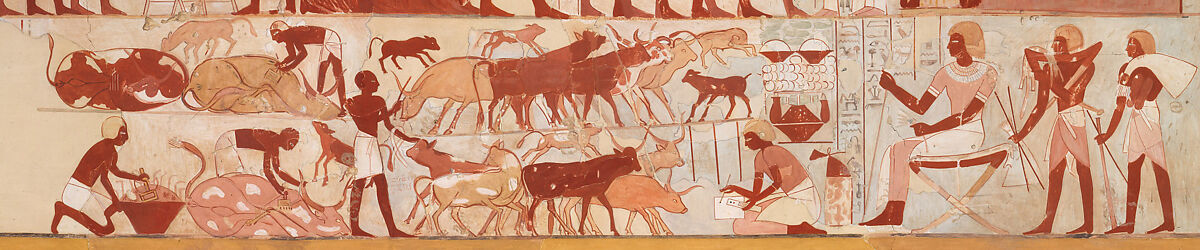 Nebamun Supervising Estate Activities, Tomb of Nebamun, Charles K. Wilkinson ca. 1928–1930, Tempera on paper