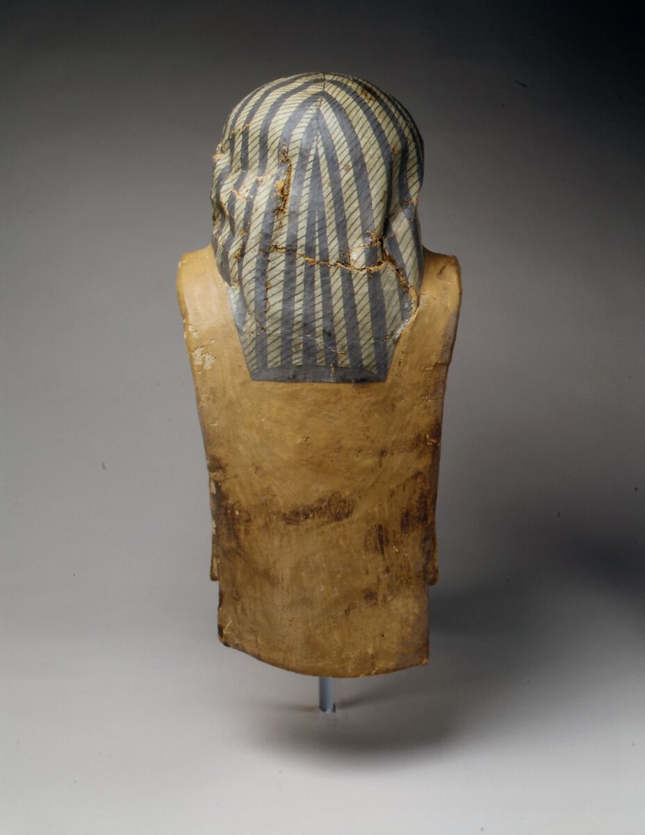 Funerary Mask of Estate Manager Wah, Cartonnage, wood, paint, gold foil