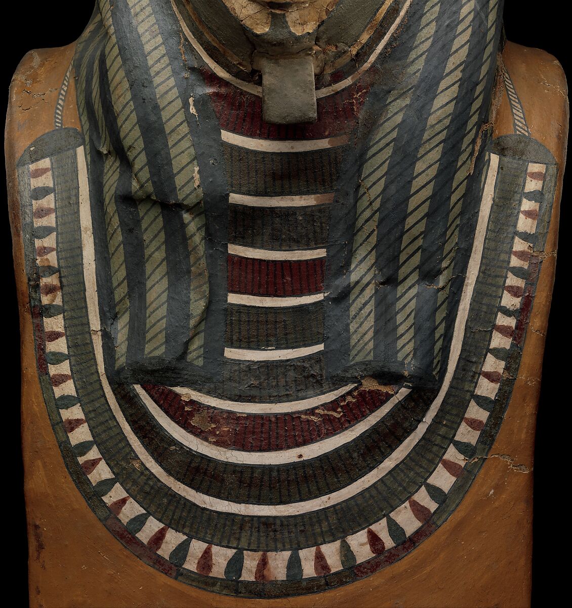 Funerary Mask of Estate Manager Wah, Cartonnage, wood, paint, gold foil