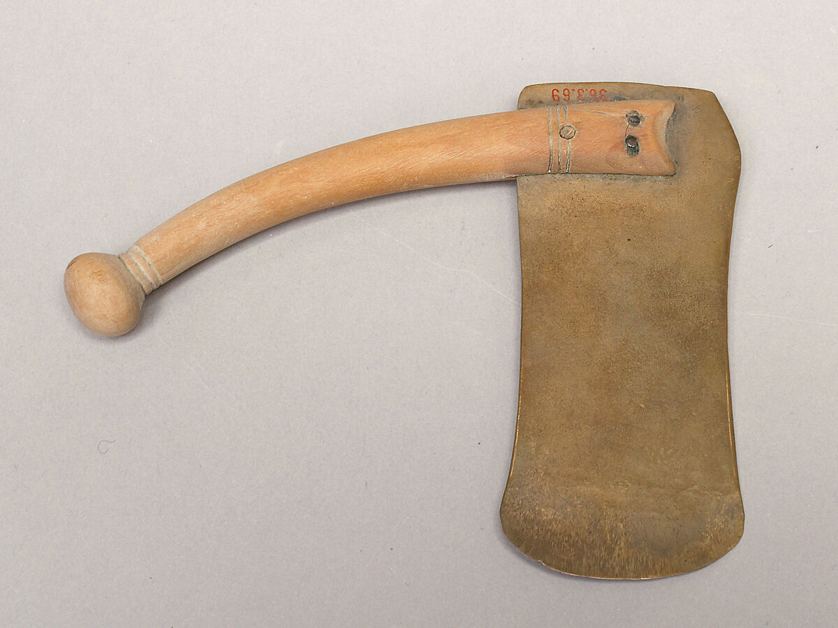 Razor Belonging to Hatnefer, Bronze or copper alloy, boxwood