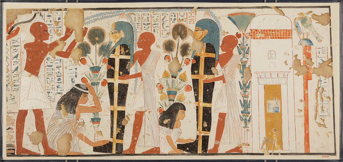 Purifying and Mourning the Dead, Tomb of Nebamun and Ipuky, Charles K. Wilkinson  , 1920-21, Tempera on paper 