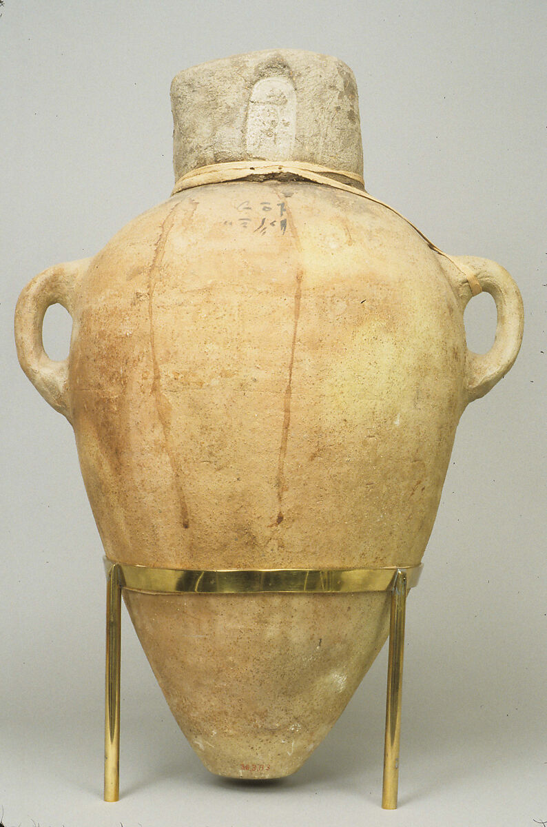 Sealed Amphora Containing Oil, Unfired clay, mud, linen 