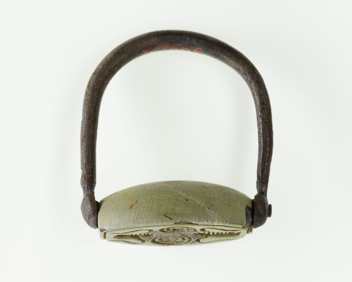 Ring of Hatnefer, Silver, glazed steatite