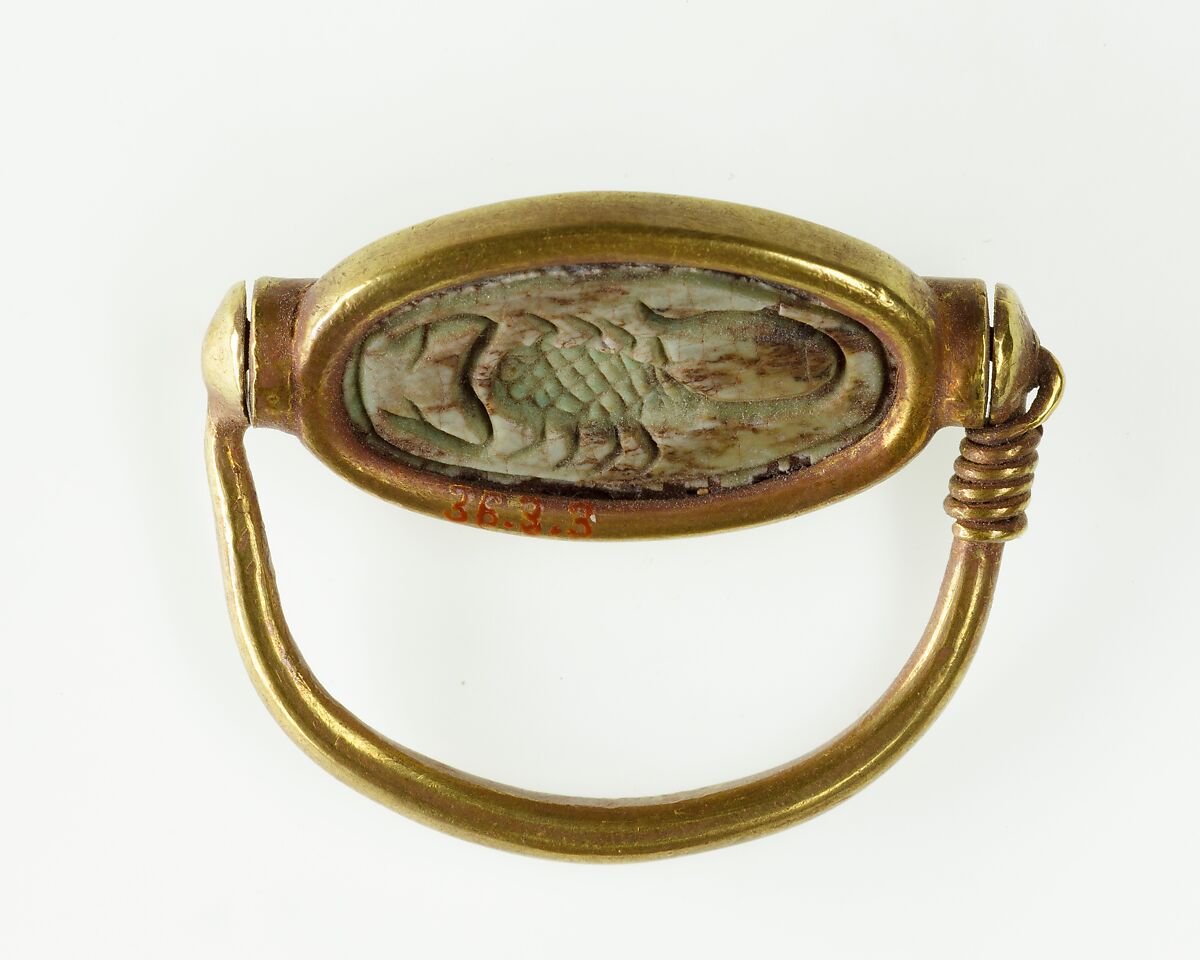 Ring of Hatnefer, Gold, glazed steatite