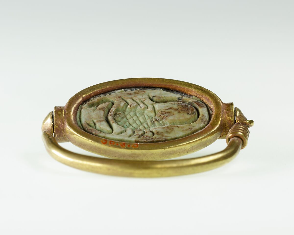 Ring of Hatnefer, Gold, glazed steatite