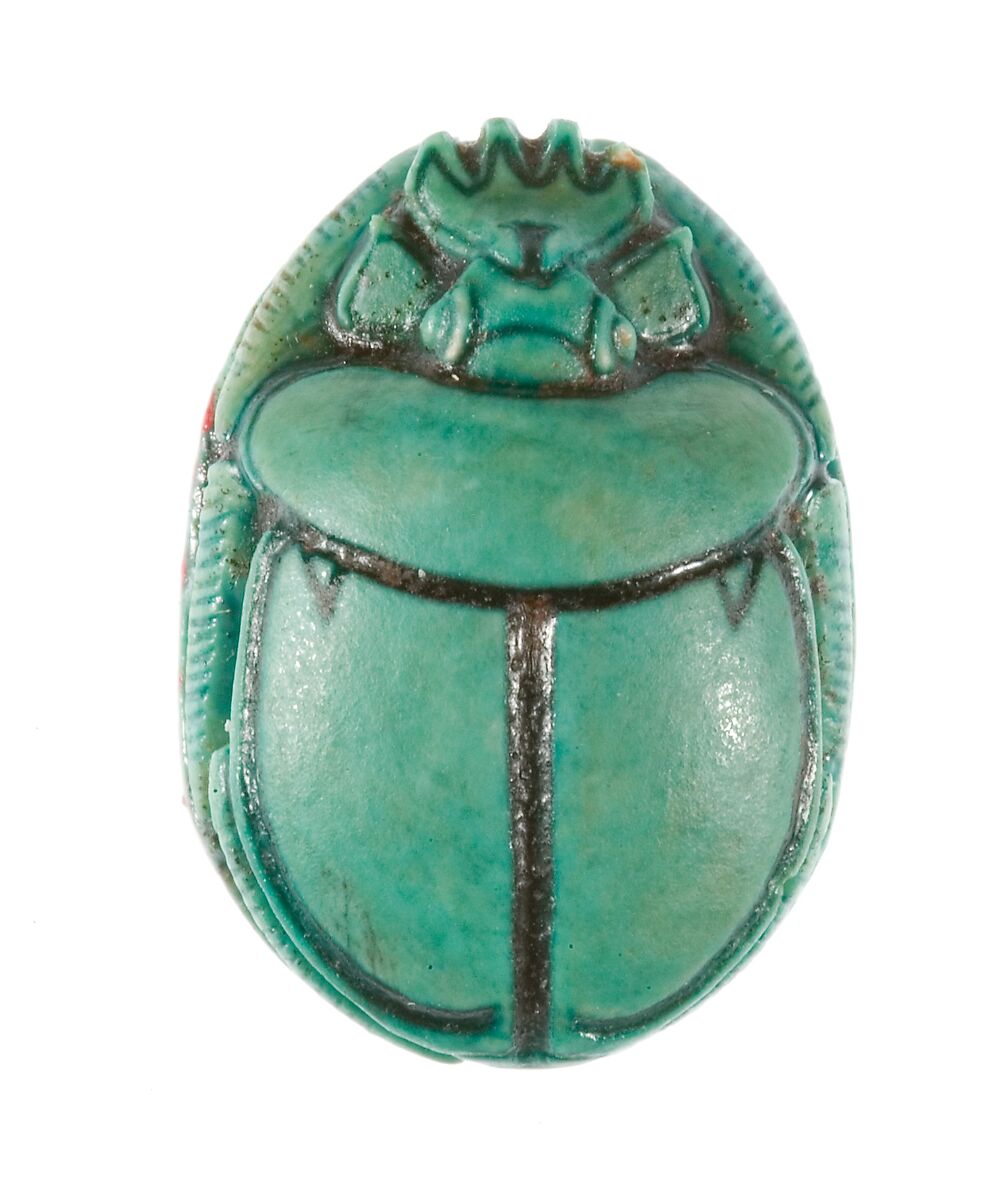Scarab Inscribed "Hatshepsut, United with Amun", Steatite (glazed)