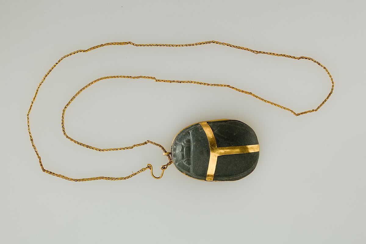 Heart Scarab of Neferkhawet, Serpentinite, gold 