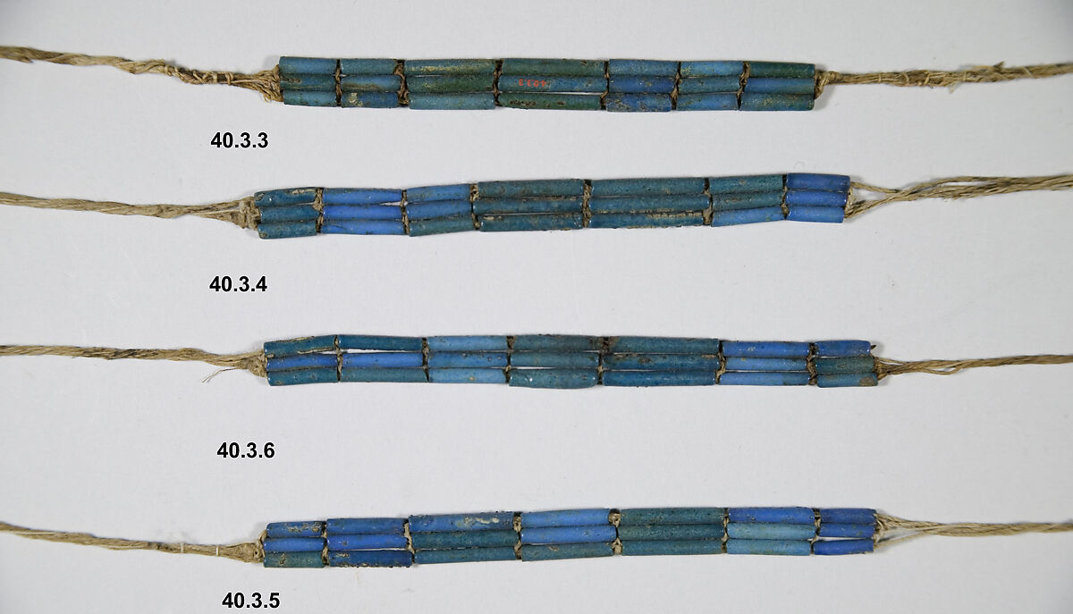 Bracelet of Wah, Faience, linen thread<br/>Cord or Thread