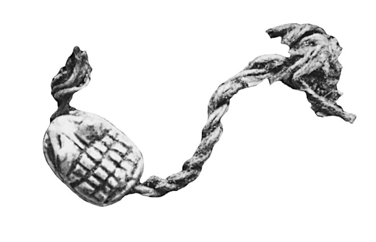 Hedgehog Amulet on a String, Glazed steatite, linen string