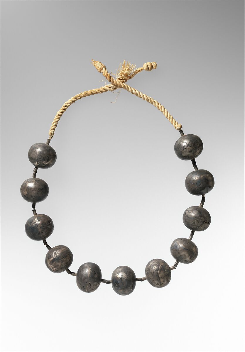 Necklace of Wah, Silver, linen cord 