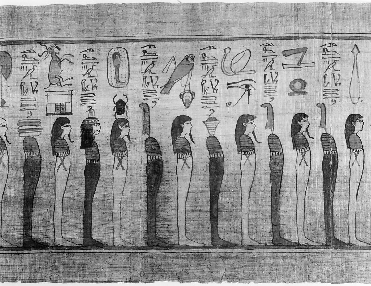 Funerary Papyrus of Nauny, Papyrus, paint