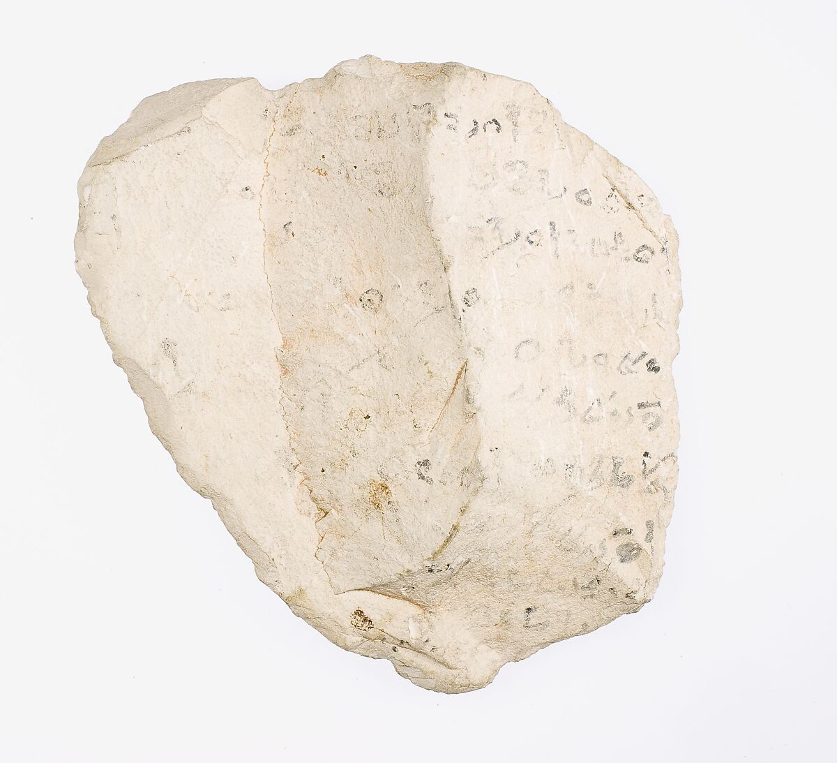 Hieratic ostracon recording the accession of Seti II, Limestone, paint