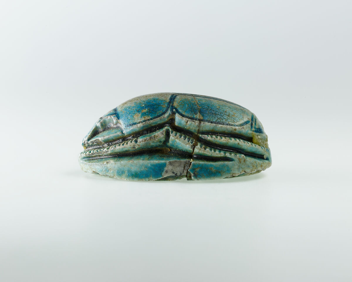 Scarab of an Official, Blue glazed steatite