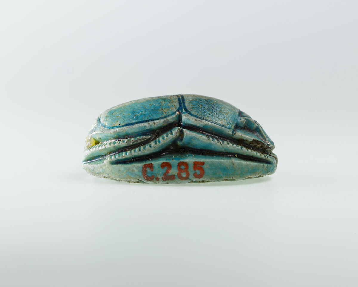 Scarab of an Official, Blue glazed steatite