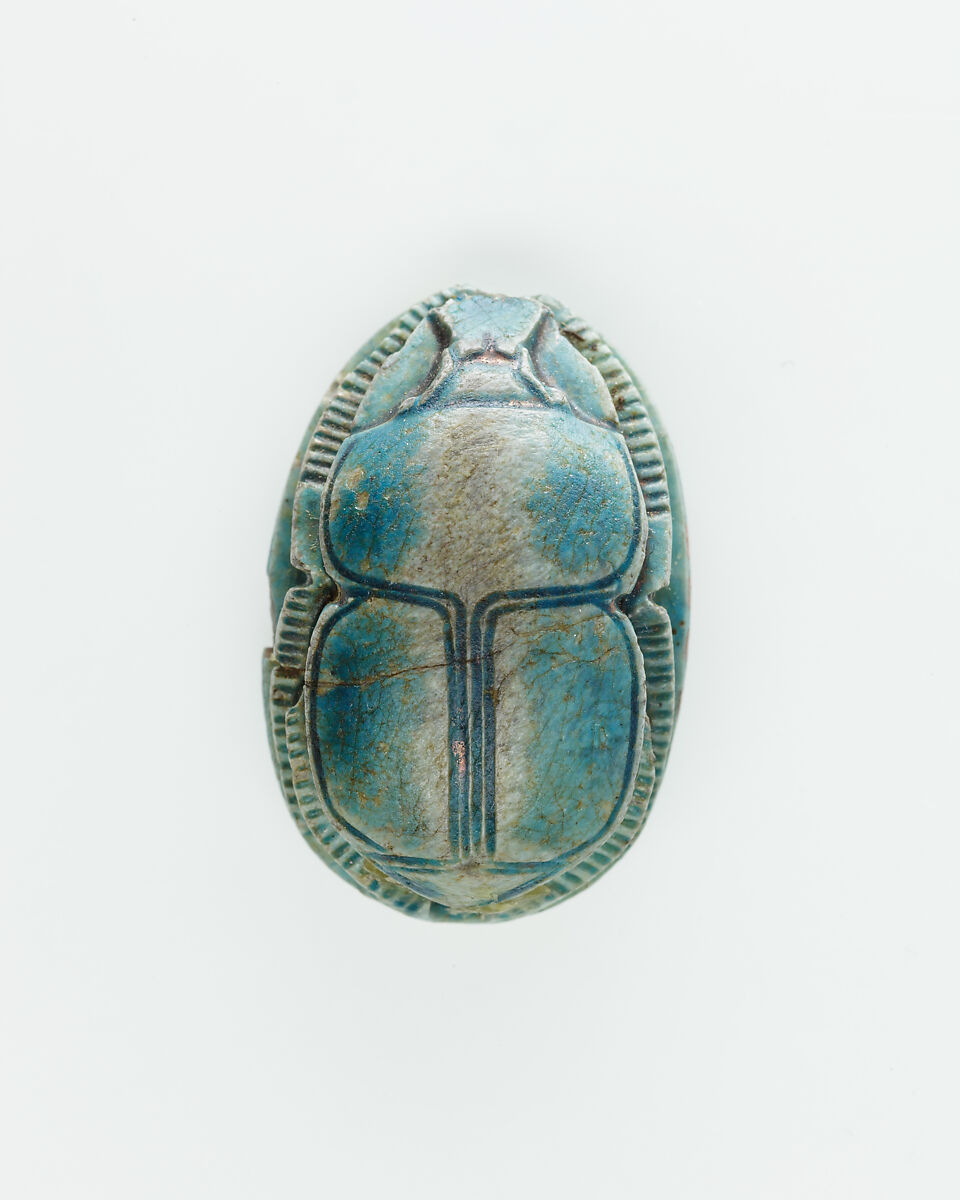 Scarab of an Official, Blue glazed steatite