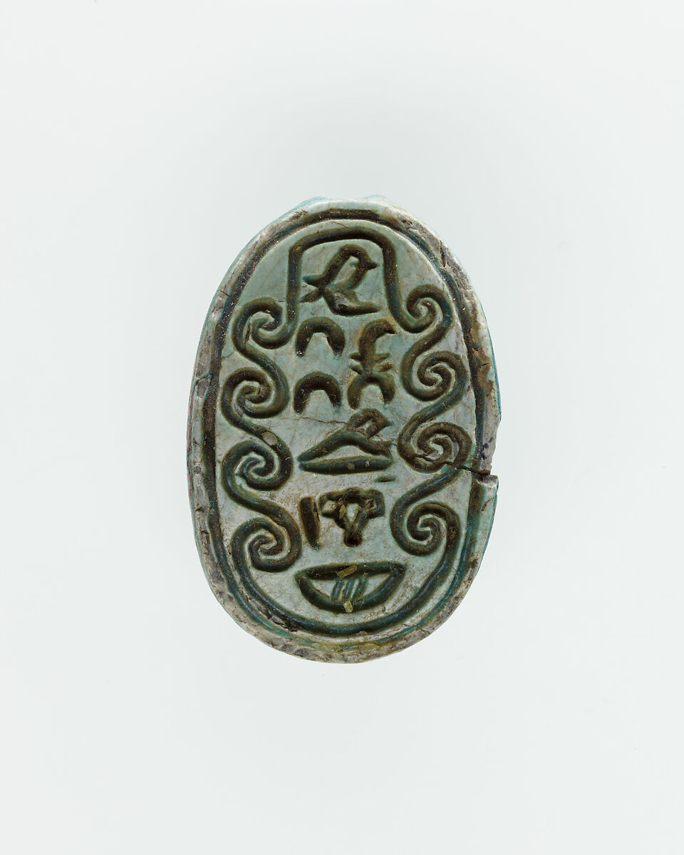 Scarab of an Official, Blue glazed steatite 