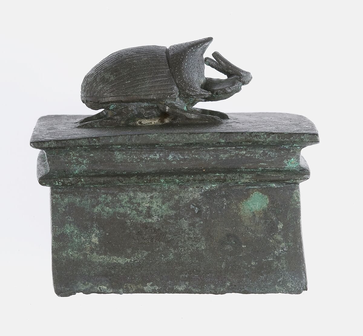 Rhinoceros beetle box, Cupreous metal