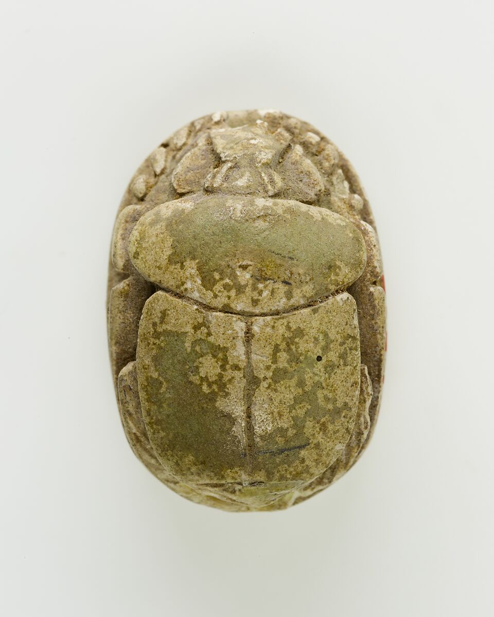Scarab of an Official, Pale green glazed steatite