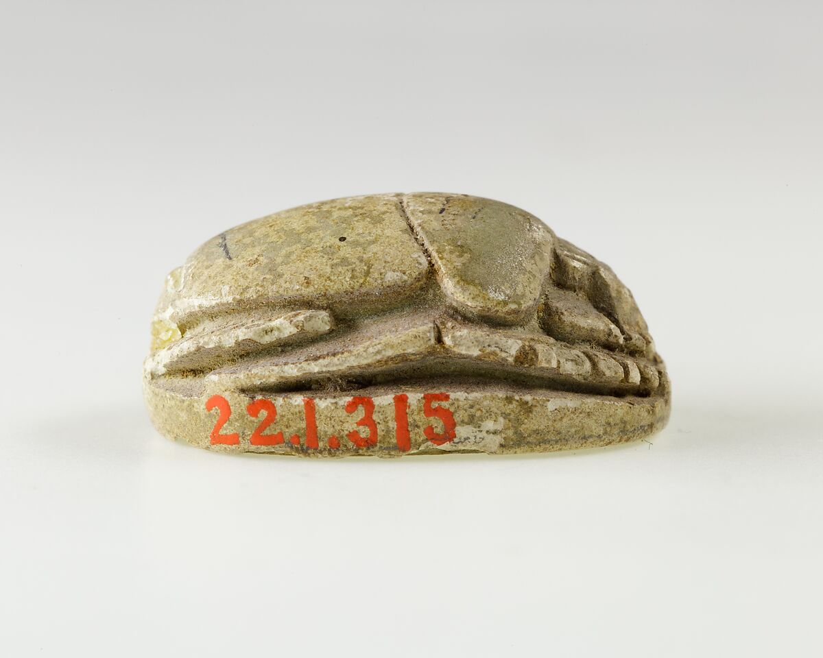 Scarab of an Official, Pale green glazed steatite
