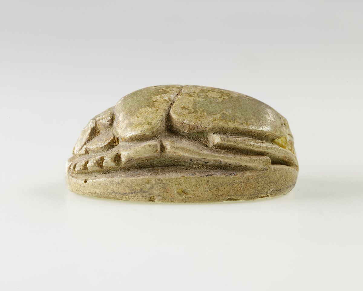 Scarab of an Official, Pale green glazed steatite